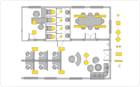 Reflektierter Deckenplan